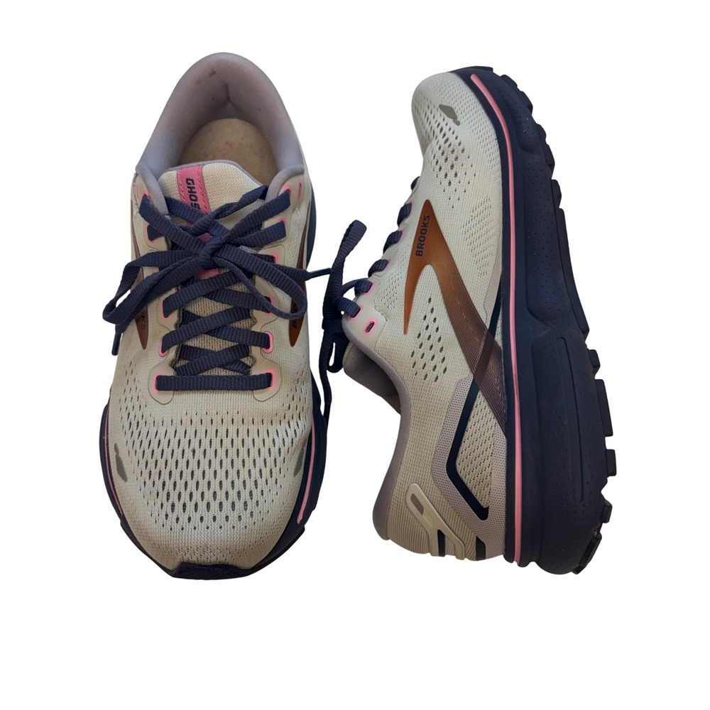Brooks Ghost 15 Womens Running Shoes Gray Pink 1203801B492 Size 6 Medium B